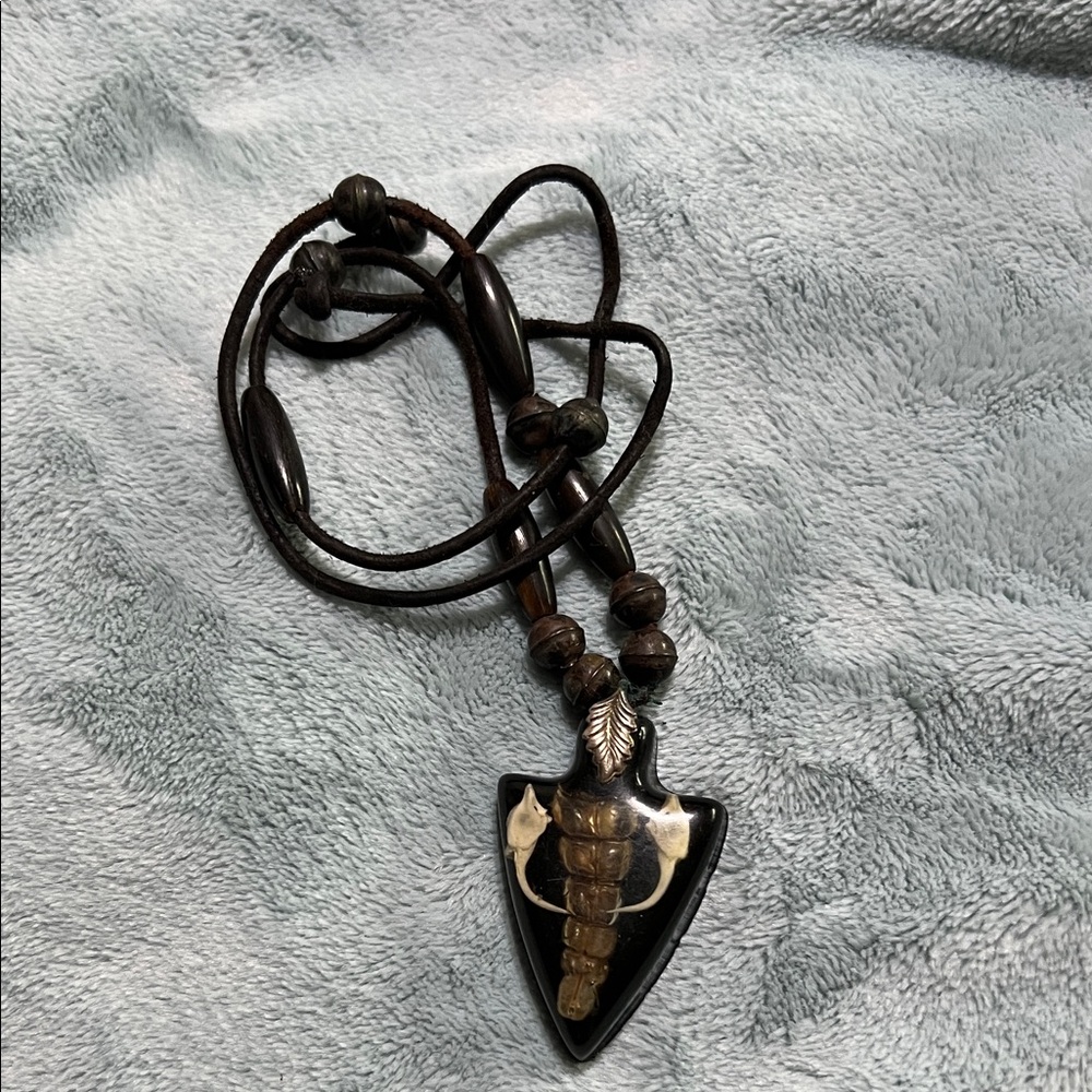 Rattlesnake Arrowhead Pendant Necklace